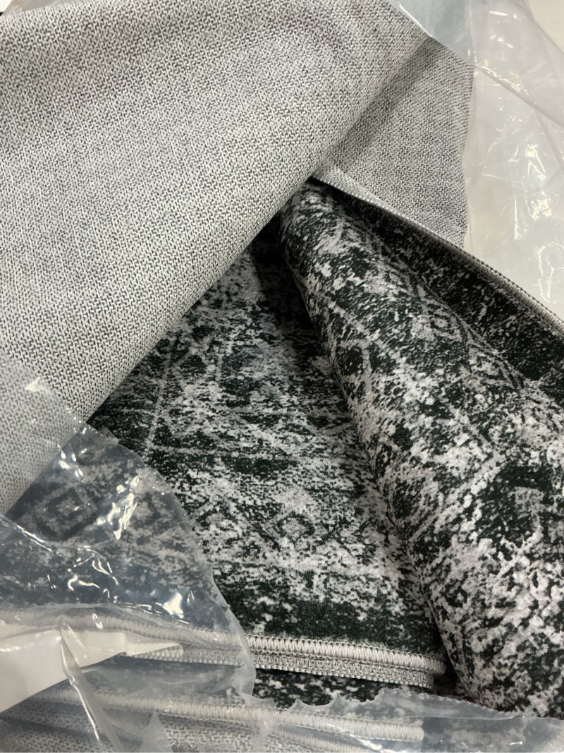 Condition photo showing Good Condition for 7x9 Area Rug Living Room Rugs - Washable Neutral Modern Abstract Soft Thin Rug Indoor Floor No Slip Rug Carpet for Bedroom Under Dining Table Home Office Decor - Dark Gray Dark Gray 7' x 9' (Rectangular)