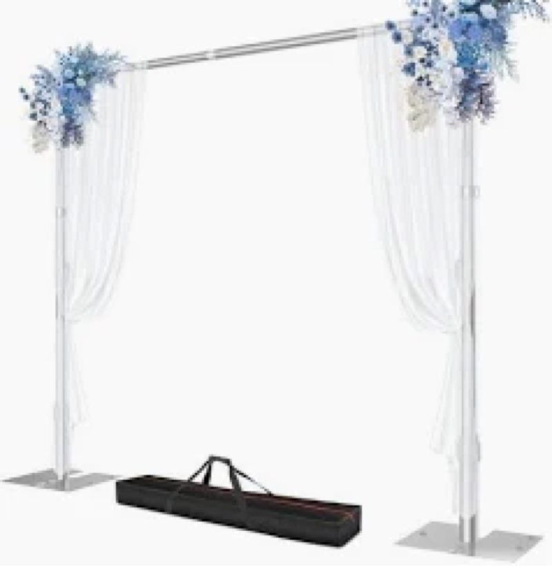 Qoolfoto Pipe and Drape Backdrop Stand, 10x10ft Heavy Duty Adjustable Backdrop Frame with Metal Base