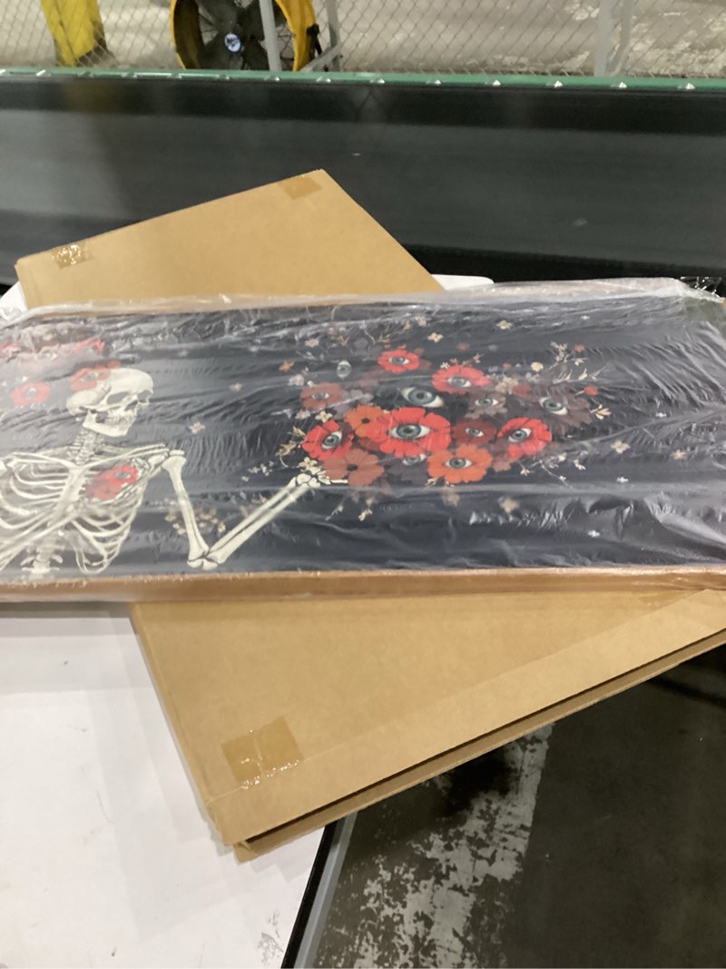 Condition photo showing New/Like New for KAIRNE Boho Canvas Wall Art,Abstract Floral Wall Decor,Modern Minimalist Prints Set of 3(24”X36”),Botanical Wall Art Paintings,Bohemian Mid Century Artwork for Living Room Bedroom Office Decor,Framed (large)Boho Canvas Wall Art 24"L x 36"W