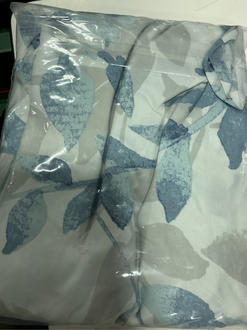 Condition photo showing New/Like New for madison park leisha botanical printed shower curtain blue: madison : microfiber, machine washable, non-slip backing