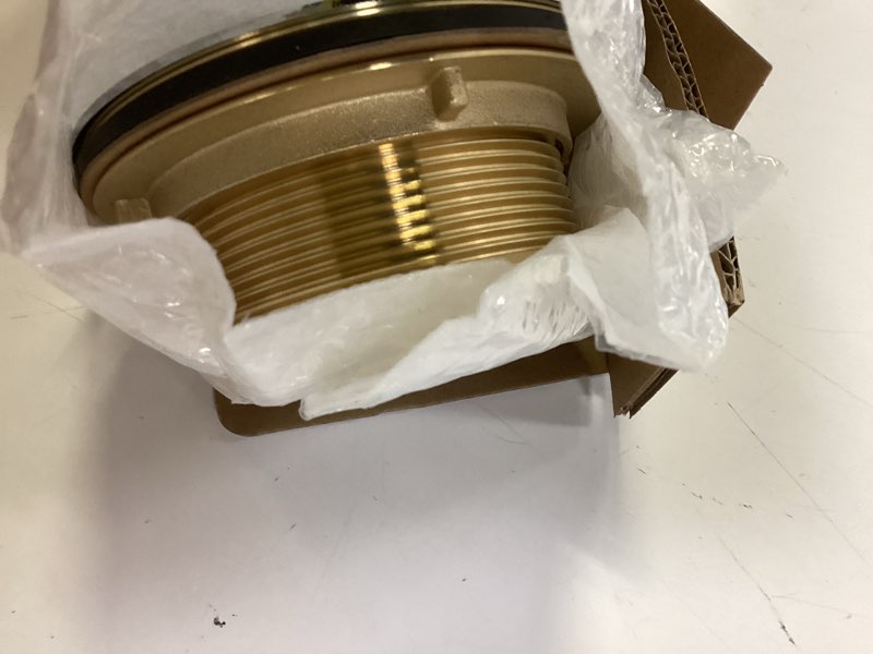 Condition photo showing New/Like New for delta 4 inch round shower floor drain with gasket and snap-in drain gate, chrome dt051411