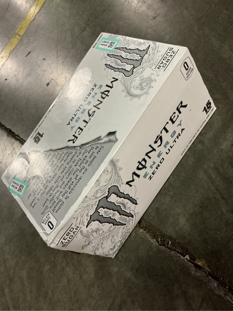 Condition photo showing New/Like New for monster energy zero ultra, sugar free energy drink, 16 ounce | pack of 15 zero ultra 16 fl oz (pack of 15)