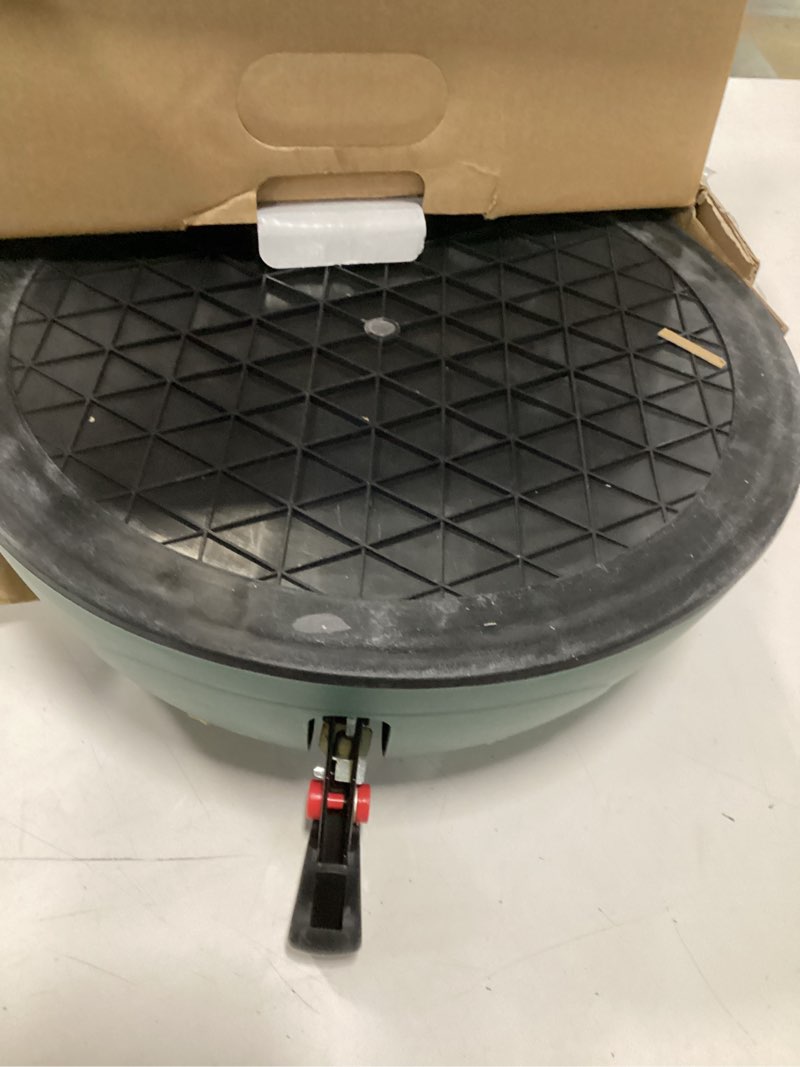 Condition photo showing As Is for Christmas Tree Stand with Water Reservoir, Foot Press Easy Setup, Fits up to 8ft Real Tree with 5.1" Diameter, Equipped with Water Level Indicator, No Assembly Needed For 8 Ft Tree