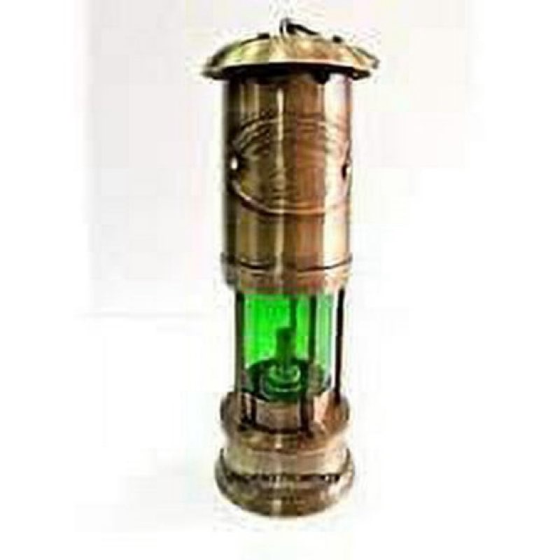 Beautiful Antique Miner Lamp Nautical Vintage Ship Oil Lamp Green Glass 6 Inches Rustic Vintage Home Decor Gifts