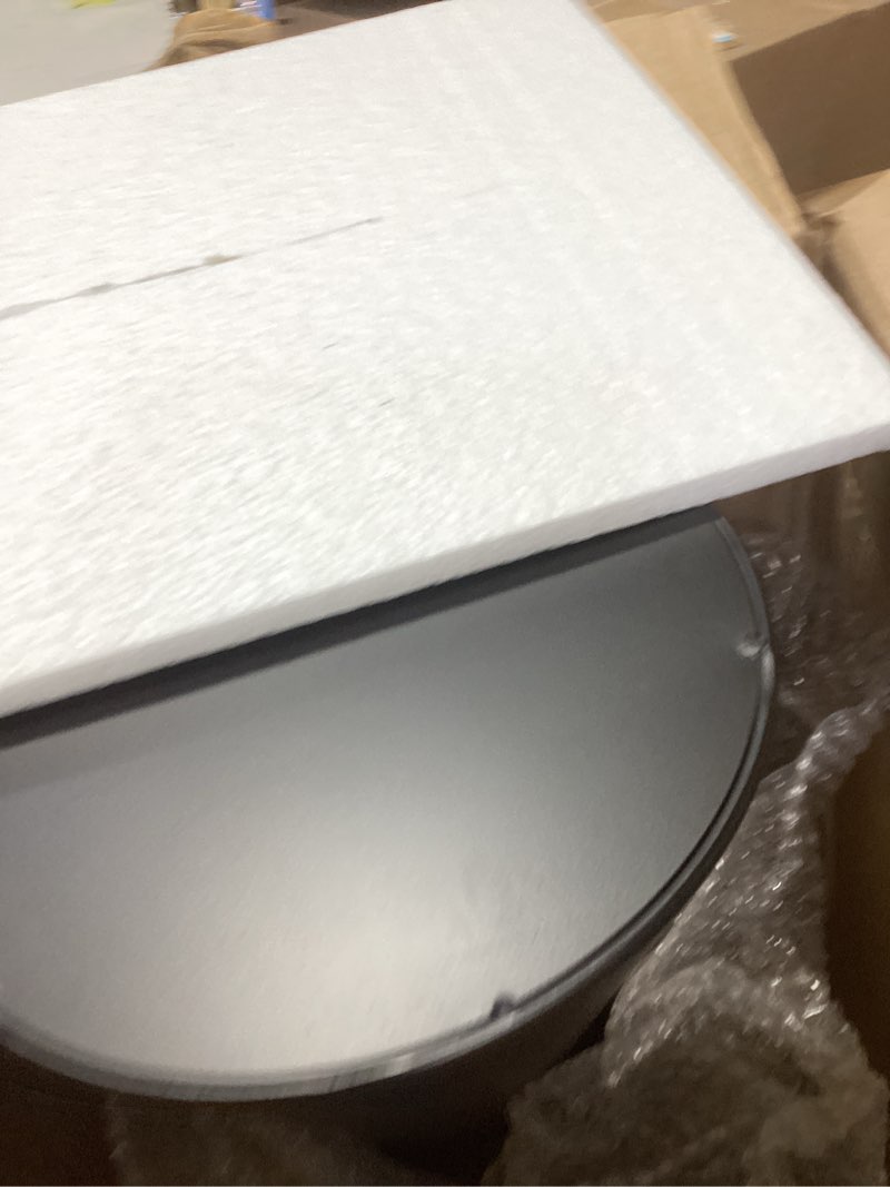 Condition photo showing New/Like New for small drink table, round martini table, drum end table side table, metal accent table,for small space living room, bedroom, dirt