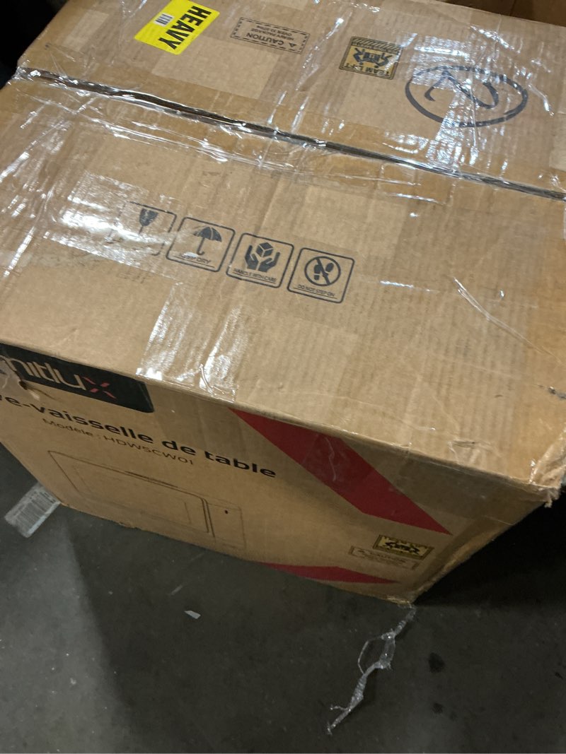 Condition photo showing Good Condition for hermitlux countertop dishwasher, 7 washing programs portable mini dishwasher with 5-liter built-in water tank for apartments & rvs, led light, glass door, no hookup needed black glass door 10 functions