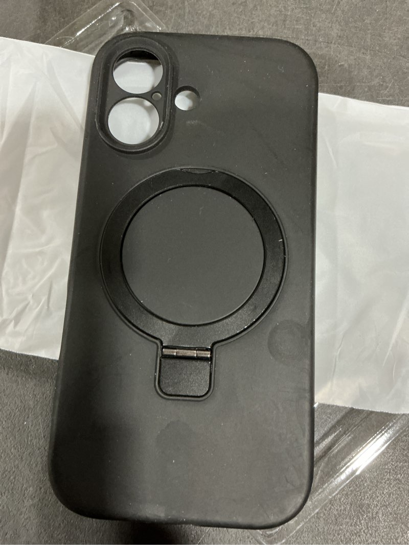 Condition photo showing Good Condition for Mag-Ring Designed for iPhone 17 Case, Liquid Silicone [Moisturizing Factor] Extreme Soft Slim Phone Case with Stand [Compatible with MagSafe] for 17 6.3 inch Men Women, Black for iPhone 17 6.3'' Black