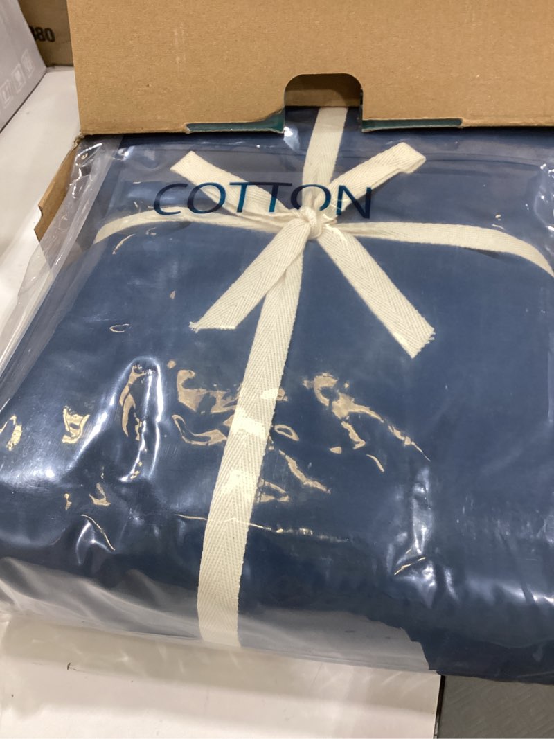 Condition photo showing Good Condition for lbro2m 1000 thread count 100% cotton sheets set,king size bed sheet 4 piece sets,long staple,16 inches deep pocket,all season,bedding super soft comforterble breathable,sateen (navy blue) navy blue king 16" depth