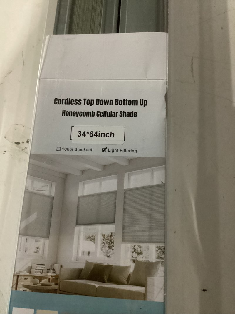 Condition photo showing New/Like New for persilux custom size cellular shades top down bottom up cordless light filtering honeycomb blinds thermal uv protection energy saving pleated window shades for indoor windows easy to install white