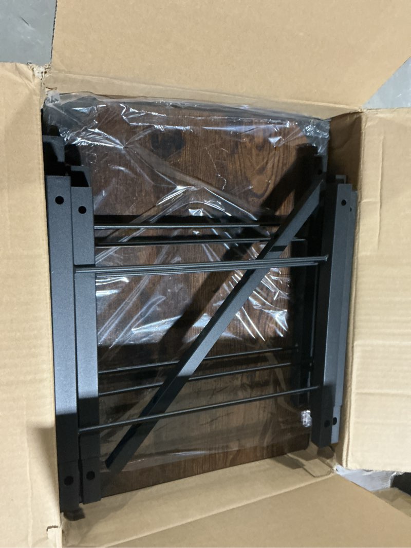 Condition photo showing As Is for caduke rolling kitchen cart industrial serving cart 4 tier wood utility island on wheels rolling bar cart with storage farmhouse microwave table serving trolley stand for bathroom living room, brown