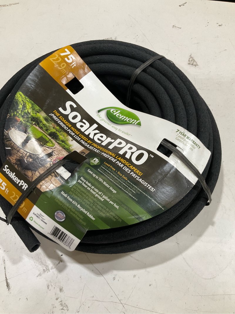 Condition photo showing As Is for element soaker 3/8" x 75' garden hose