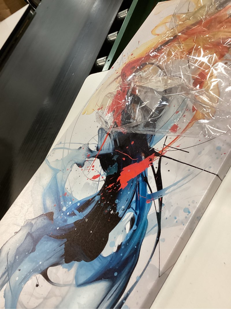 Condition photo showing Good Condition for Blue Abstract Canvas Wall Art Bedroom - Large Wall Art for Living Room Ready 