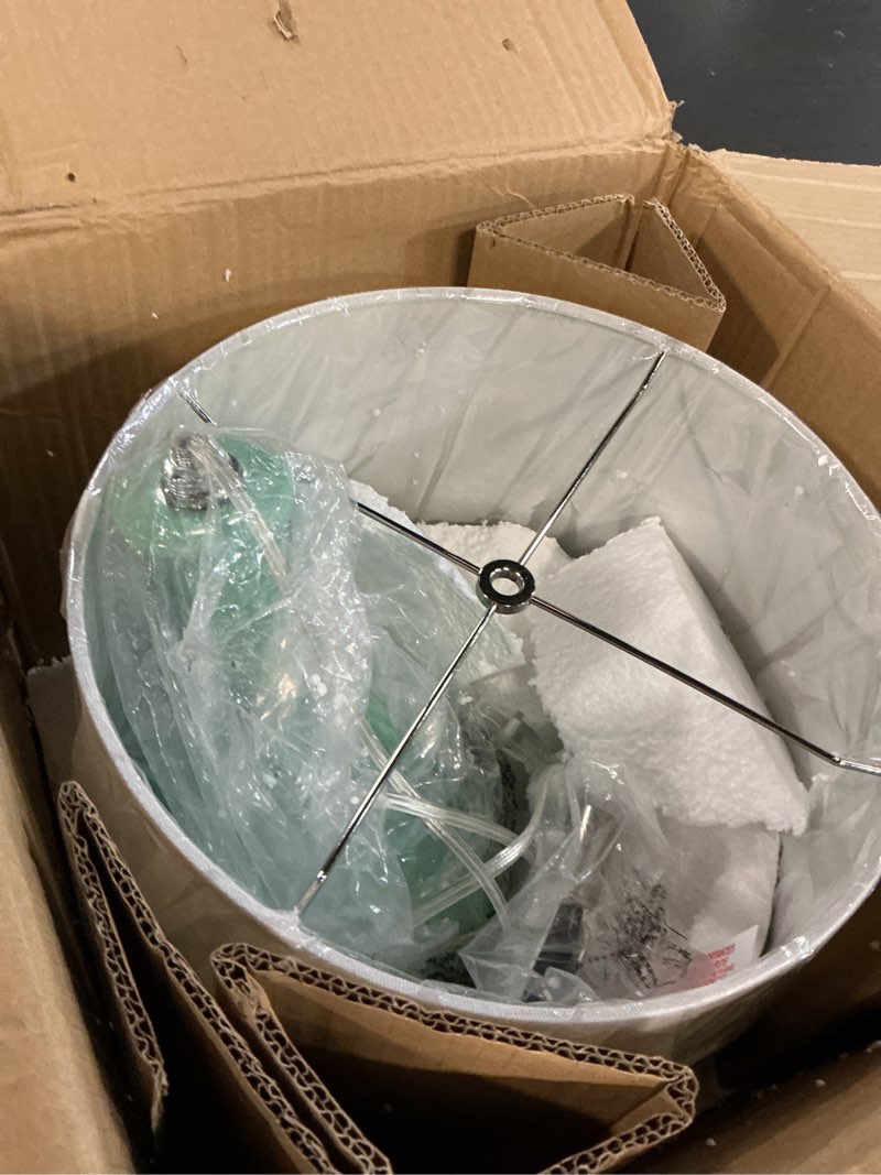 Condition photo showing Good Condition for Elegant Designs LT3312-AQU Ceramic Genie Tear Drop Shaped Glossy Table Lamp, Aqua