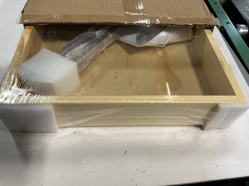 Condition photo showing New/Like New for 16”w x 21”d x 3‘’h soft close slide out wood drawer organizer for kitchen, finished, (cabinet opening>17.5 inches for bottom assembly, opening= 17 inches for side assembly) 16''w x 21''d