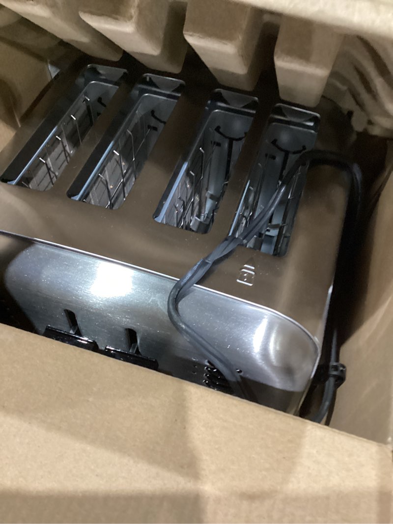 Condition photo showing Good Condition for Cuisinart 4 Slice Compact Stainless Steel Toaster with Extra-Wide Slots for Bread, French Toast, Bagels & Pastries, Defrost & Reheat Functions, CPT-180P1, Brushed Stainless, Removable Crumb Tray