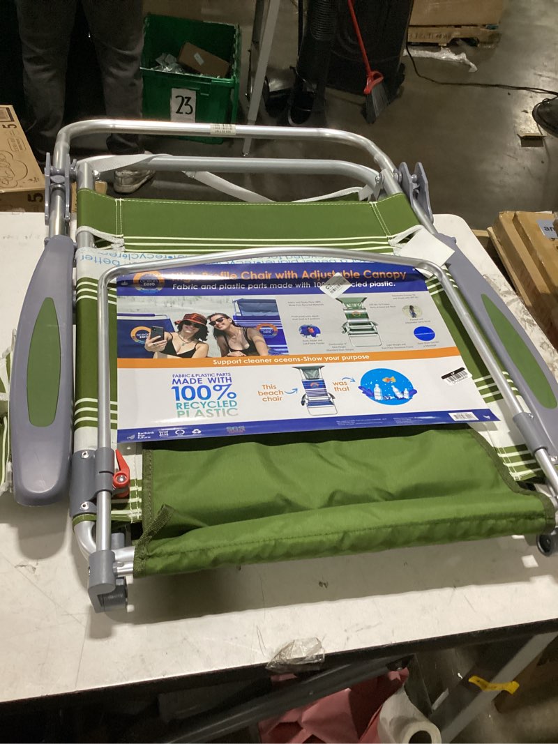 Condition photo showing Good Condition for ocean zero sun block outdoor portable beach chair tan/navy