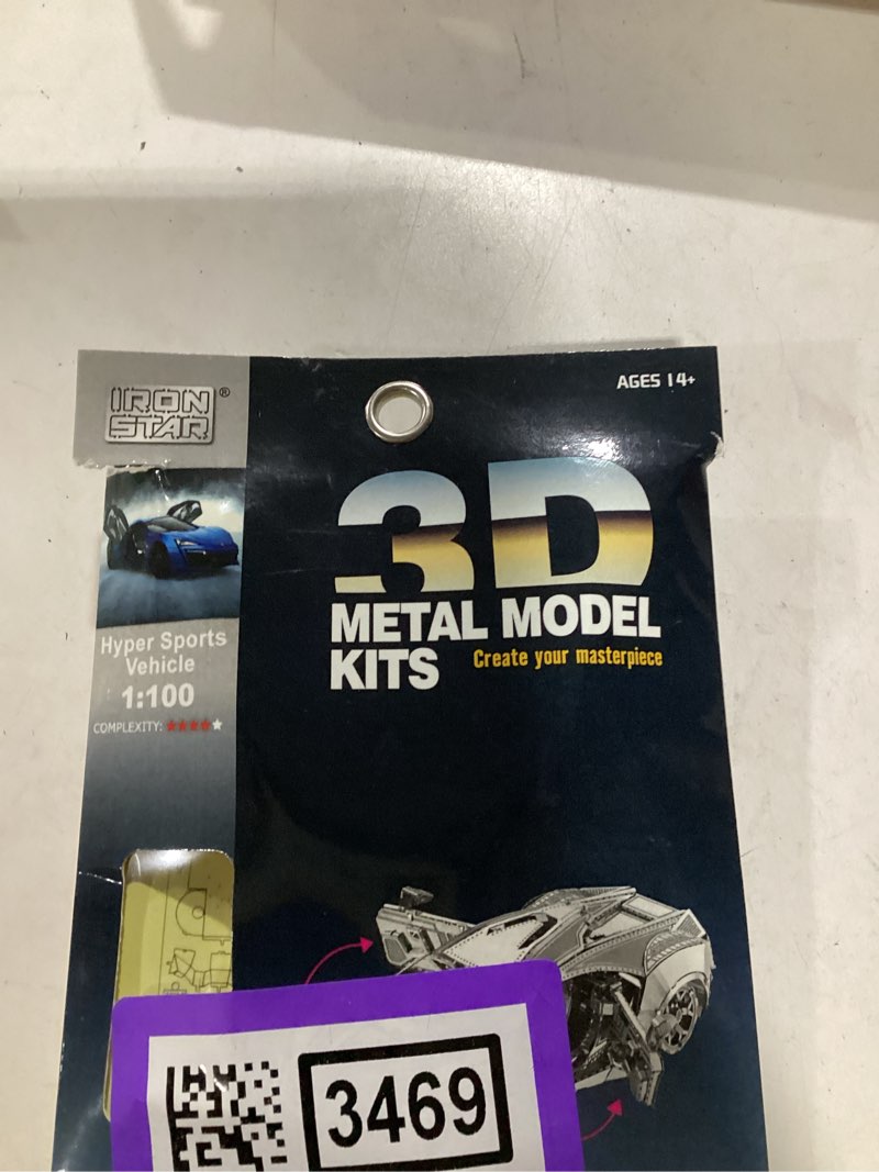Condition photo showing As Is for feiwo diy 3d car metal model puzzle 3d laser cut jigsaw craft kits 3d metal model kit for adults birthday gift collection brain teaser puzzles