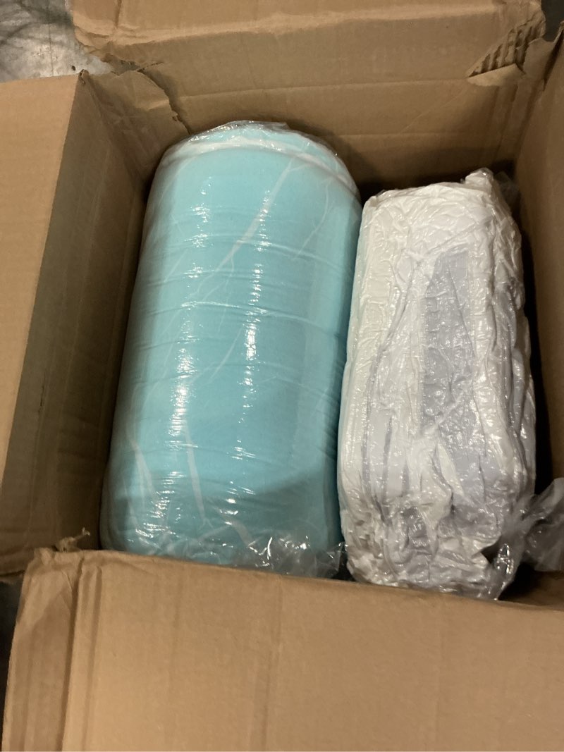 Condition photo showing New/Like New for bedelite king mattress topper dual layer 4 inch memory foam mattress topper, 2 inch pilow top mattress pad and 2 inch premium gel foam mattress, with stretchable pockets up to 6"-24" white-blue king