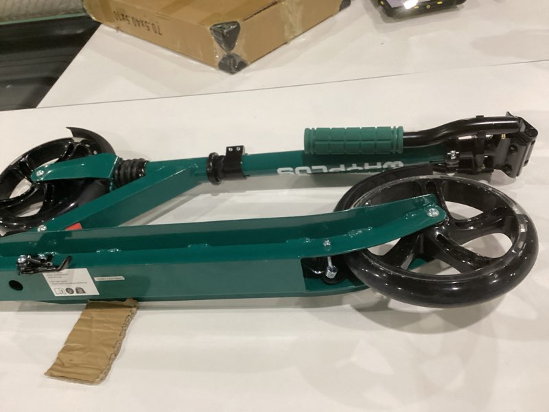Condition photo showing Good Condition for wayplus ks1 kick scooter for ages 6+,kid, teens & adults. max load 240 lbs. foldable, lightweight, 8in big wheels for kids, teen and adults, 4 adjustable levels. bearing abec9 fed fitness dark green