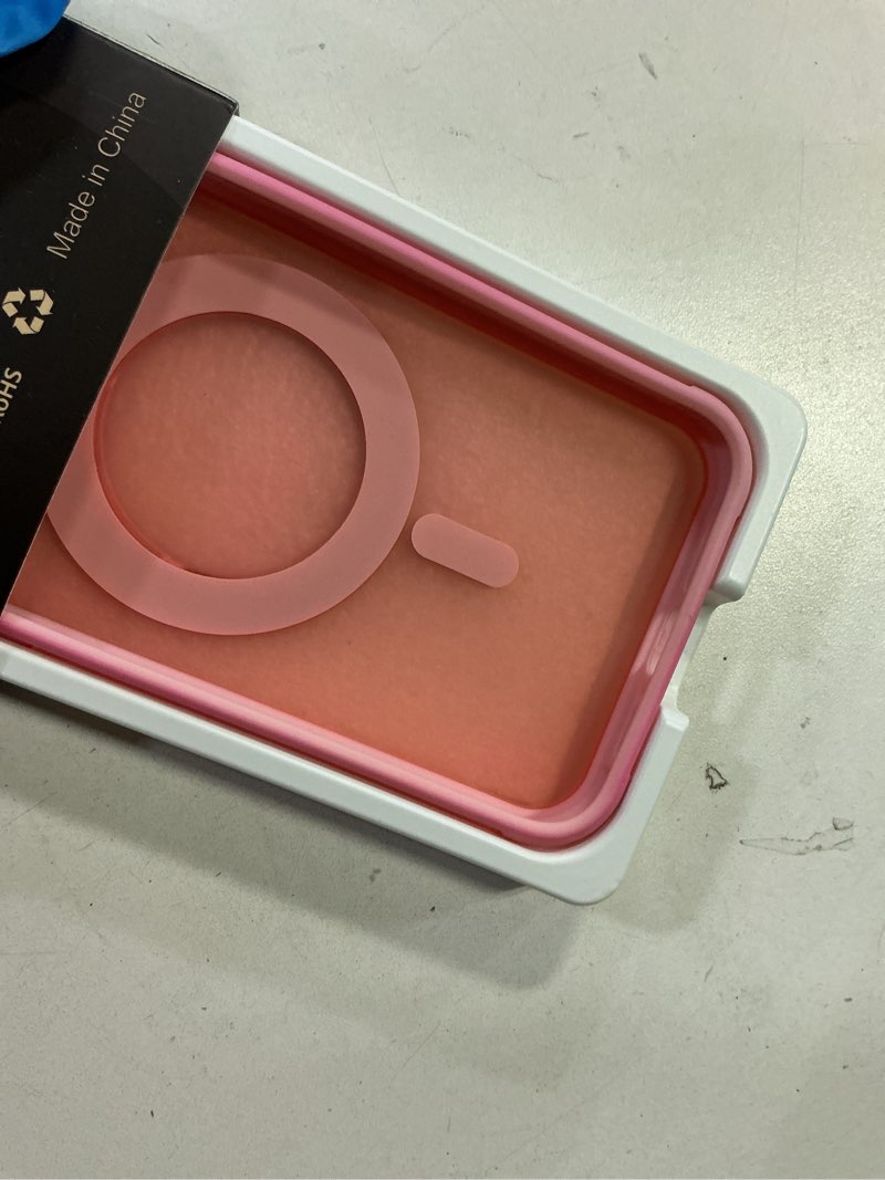 Condition photo showing Good Condition for for iPhone 15 Pro Max Case 6.7 Inches 360°Rotatable Magnetic Ring Invisible Stand,[Compatible with Mag-Safe] Military Shockproof Frosted Translucent Case,Pink Pink iPhone 15 Pro Max