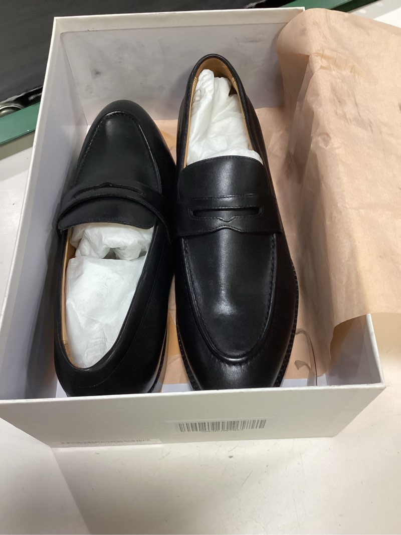 Condition photo showing Good Condition for quince calfskin leather penny loafer, 12, black
