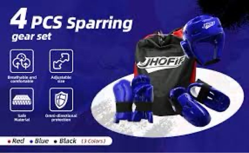 jhofif martial arts karate protective sparring gear package deal/gift adjustable adults & kids headg
