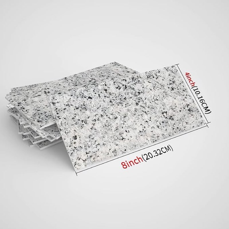 48 Sheets Kitchen Backsplash Tiles Peel and Stick, 12" x 6" Self Adhesive Kitchen Wall Tile Sticker PVC Self Adhesive Subway Tile Stick Waterproof Washroom Wall Panels