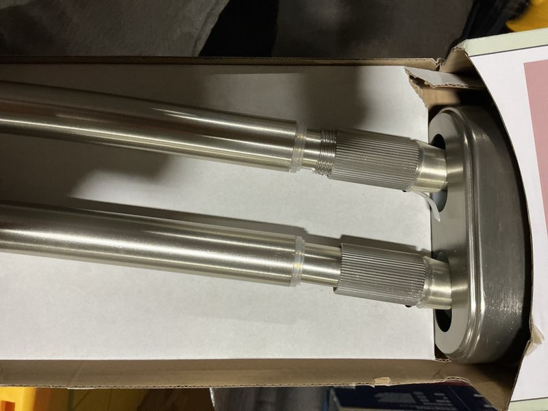 Condition photo showing Good Condition for allen + roth 44-in to 72-in brushed nickel fixed or tension double curve adjustable shower curtain rod