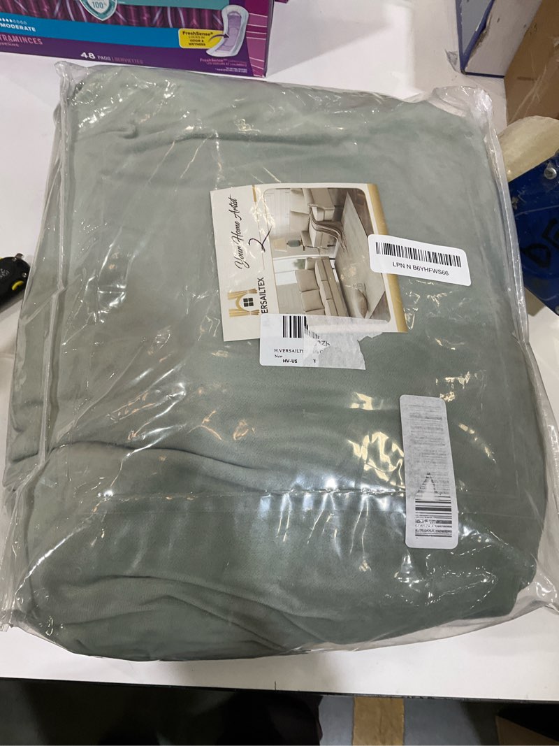 Condition photo showing Good Condition for H.VERSAILTEX Sofa Cover 3 Piece T Cushion Loveseat Slipcovers Thick Velvet Couch Cover Stretch T Cushion Sofa Covers for 2 Cushion Couch with 2 Individual T Cushion Covers Washable, Sea Grass