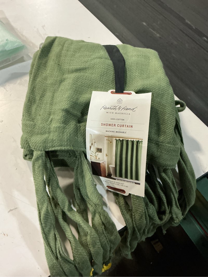 Condition photo showing Good Condition for ribbon tie shower curtain green - hearth & hand™ with magnolia
