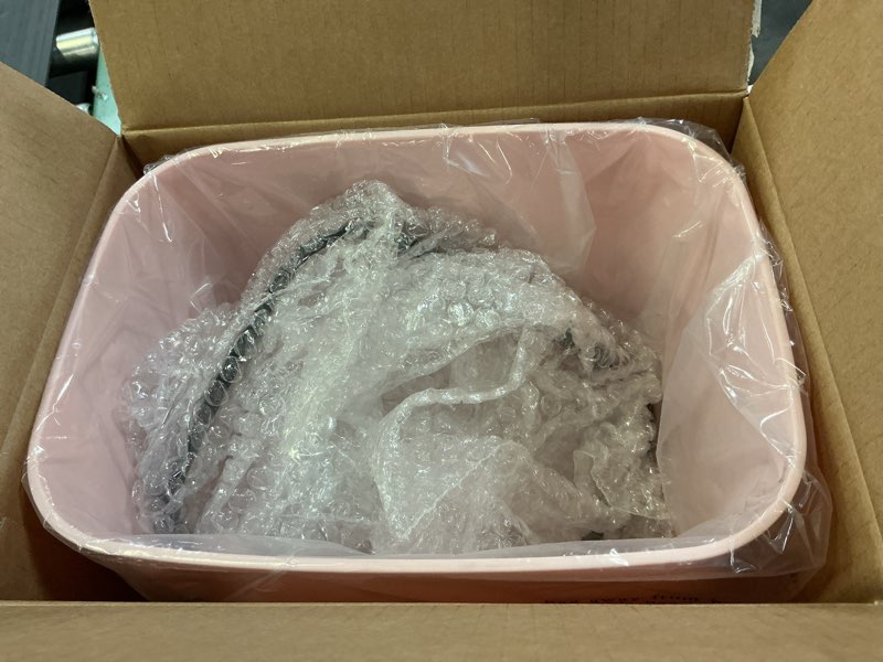 Condition photo showing Good Condition for Ninestars DZT-12-5PK Bedroom or Bathroom Automatic Touchless Infrared Motion Sensor Trash Can, 3 Gal 12 L, ABS Plastic (Rectangular, Pink) Trashcan Pink 3 Gal Trash Can