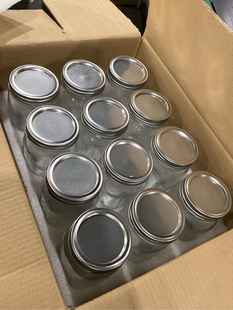 Condition photo showing New/Like New for Mason Jars 32 oz Glass Canning Jars 12 Pack Wide Mouth Mason Jar With Airtight Lids