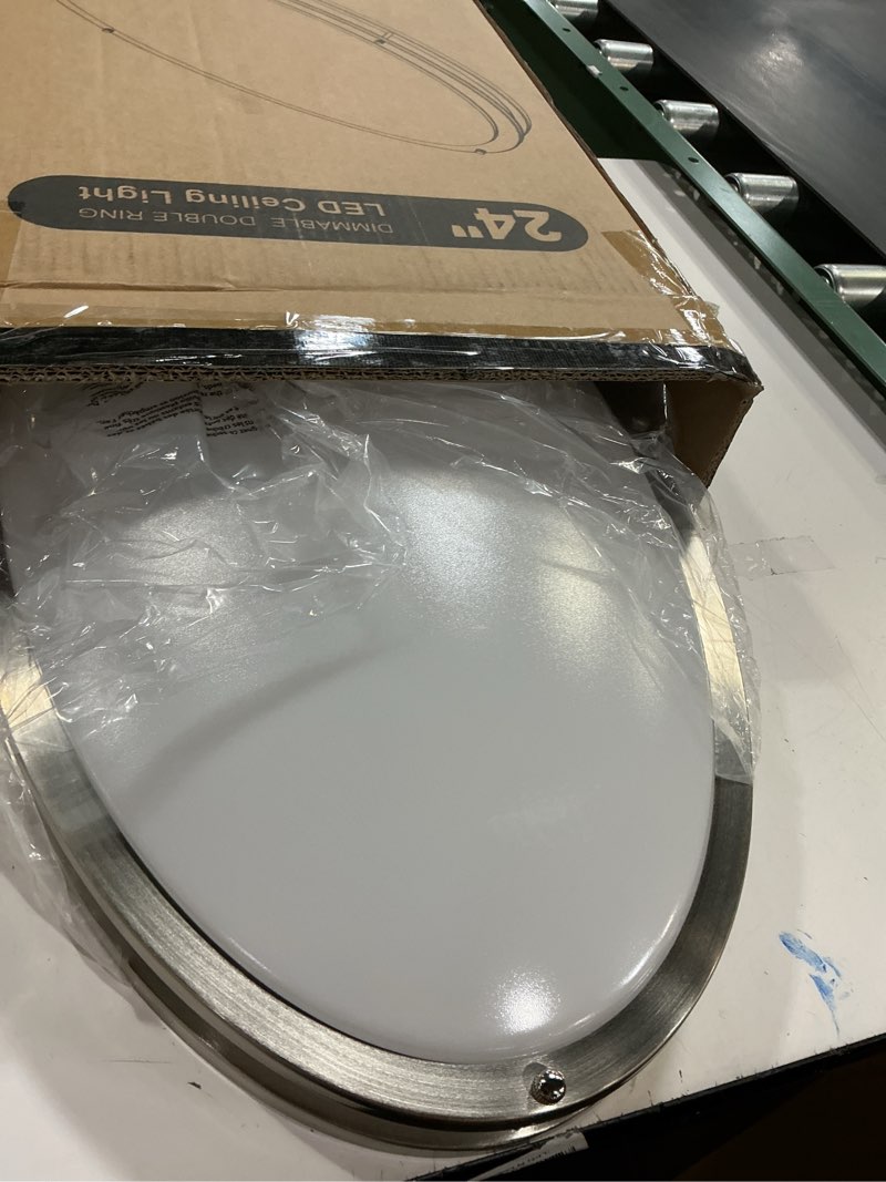 Condition photo showing Good Condition for DAKASON 24Inch Oval LED Kitchen Ceiling Light Flush Mount, 40W Big LED Light Fixture Ceiling for Living Room, 3500K/4000K/5000K Dimmable, Modern for Dining Room/Laundry, Oil Rubbed Brown