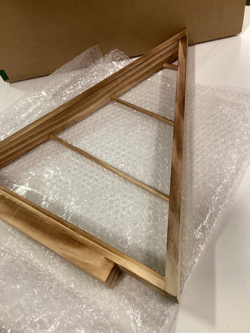 Condition photo showing Good Condition for Leinuosen 20 Inch Wooden Christmas Ornament Display Centerpiece Tree Stand Christmas Table Tree Shaped Display Stand Farmhouse Xmas Decorations Wooden Gift