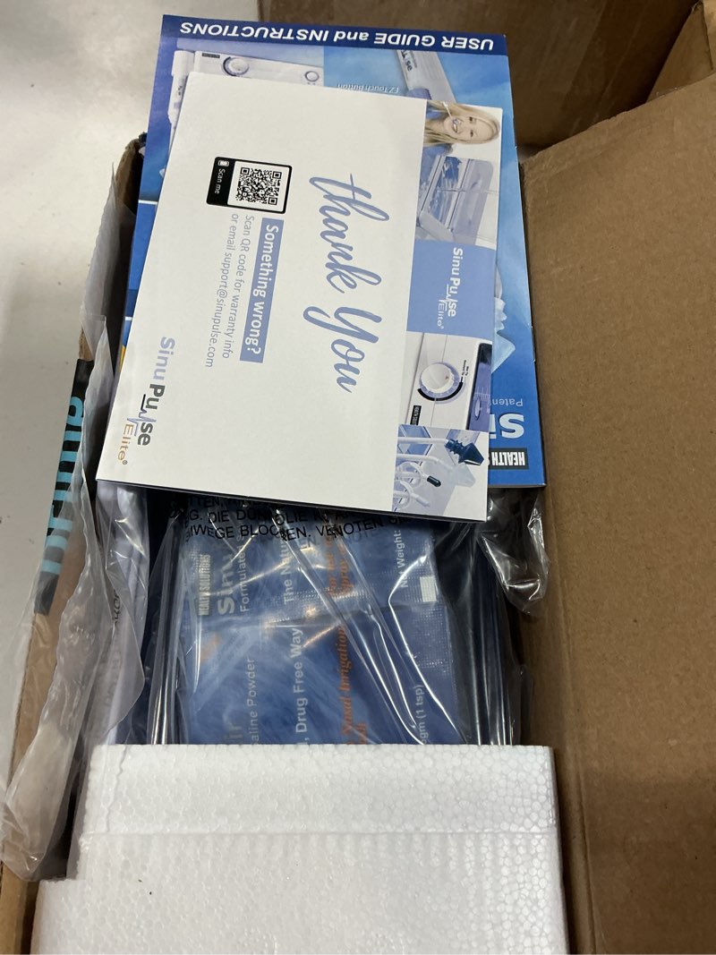 Condition photo showing New/Like New for sinupulse elite advanced nasal irrigation system, pulsating nasal congestion relief & sinus rinse machine, more effective than neti pot, nose spray or nasal wash bottle, with 30 sinuair packets