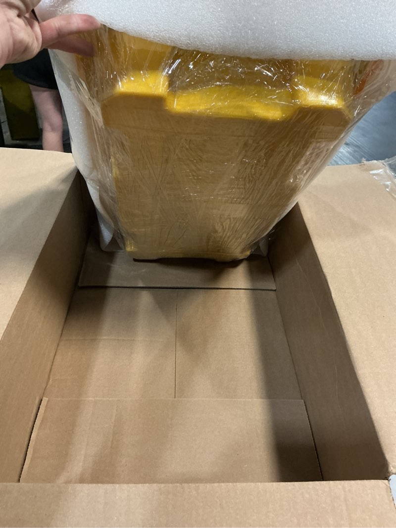 Condition photo showing New/Like New for 1 drum spill containment pallets with drain, leakproof platform for garage, basement, industrial storage (1 pack, 26.4" x 26.4" x 6", 2200lbs load capacity, 11.36 gallon sump) 1 26.4" x 26.4" x 6"