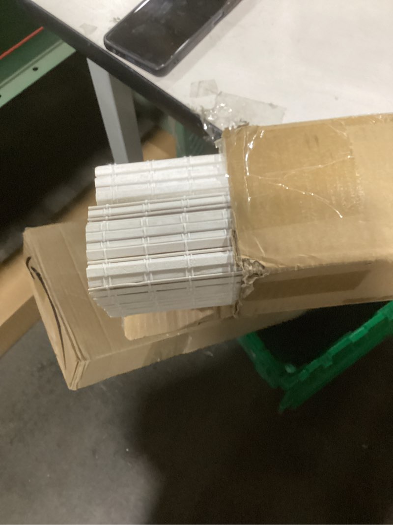 Condition photo showing Good Condition for LazBlinds Cordless Bamboo Roman Shades, Privacy Window Treatment, Roll Up Bamboo Blinds for Windows, 23'' W x 60'' H Privacy - Whitewash 23'' W x 60'' H