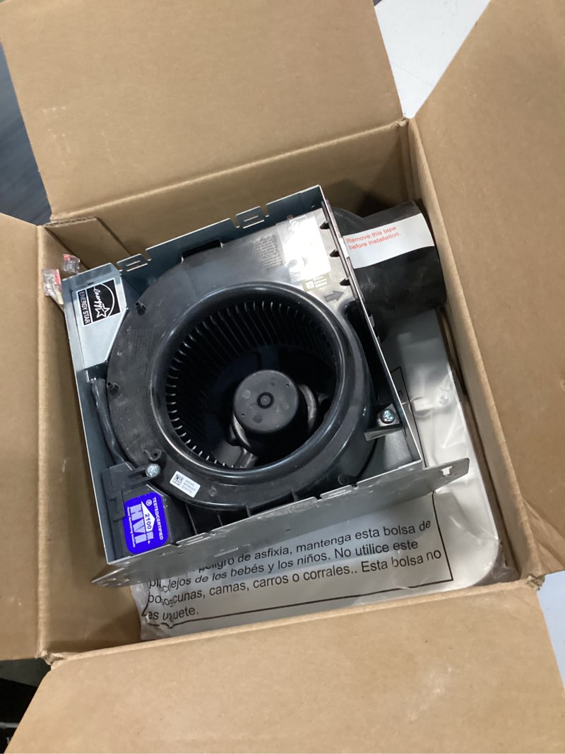 Condition photo showing As Is for utilitech 1.5-sone 70-cfm white bathroom fan (energy star certified)