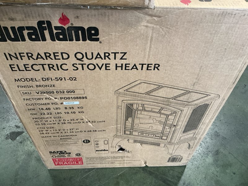 Condition photo showing New/Like New for duraflame Infrared Quartz Electric Stove Heater - DFI-591-02 - Bronze