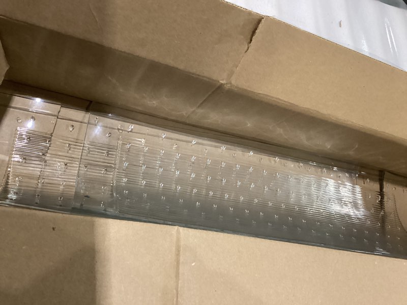 Condition photo showing New/Like New for Clear Stair Treads Carpet Protectors Set of 2-24 x 8 Inches, Slip Resistant with Gripper Teeth, Transparent Vinyl Treads for Carpeted Stairs Protection