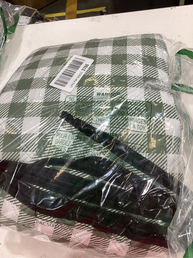 Condition photo showing New/Like New for genovega waterproof picnic blanket beach outdoor camping mat rug extra large foldable cute big travel essential accessories gift park patio lawn garden grass playmusic festival concert must have 6'8" x 6'8" (square) checkered green