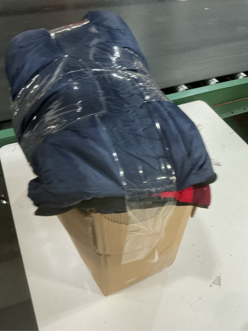 Condition photo showing As Is for 0 Degree Sleeping Bag Cotton Flannel Sleeping Bags for Adults Cold Weather Camping Winter Zero Degree Warm Weather Big and Tall 0F Navy Right Zip