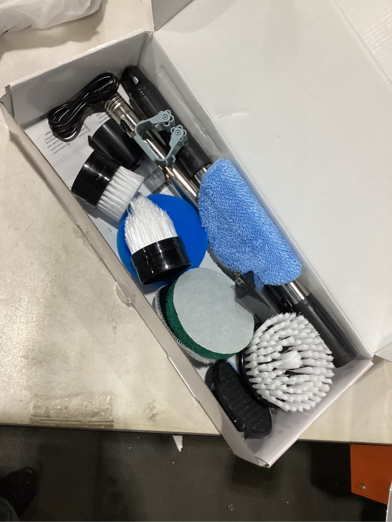 Condition photo showing Good Condition for Electric Spin Scrubber, Cordless Cleaning Brush Scrubber for Home, 8 Replaceable Brush Heads-90Mins Work Time, 3 Adjustable Size, 2 Speeds for Bathroom Shower Bathtub Glass Car