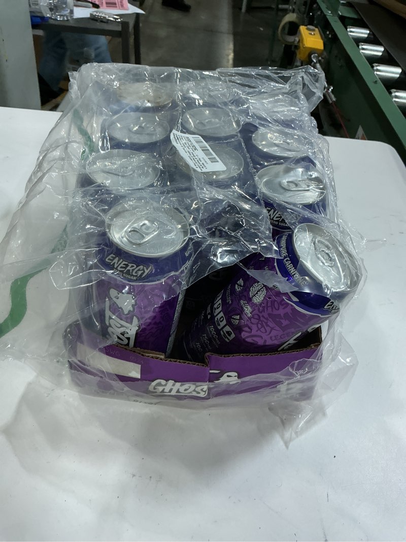 Condition photo showing Good Condition for GHOST Energy Drink - 12-Pack, Welch's Grape, 16oz Cans - Energy & Focus & No Artificial Colors - 200mg of Natural Caffeine, L-Carnitine & Taurine - Gluten-Free & Vegan Welch's Grape 16 Fl Oz (Pack of 12)