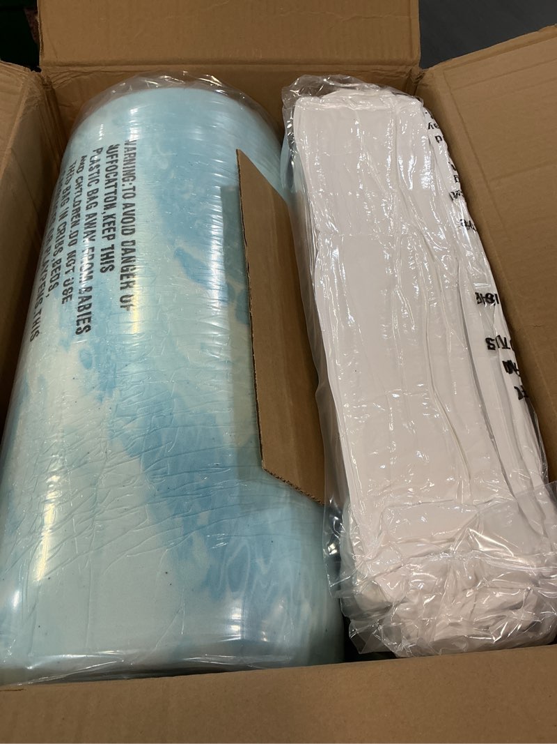 Condition photo showing Good Condition for queen size dual layer 4 inch memory foam mattress topper, 2 inch cooling gel memory foam and 2 inch washable soft pillow top mattress pad cover, 8-24 inch deep pocket, medium firm support