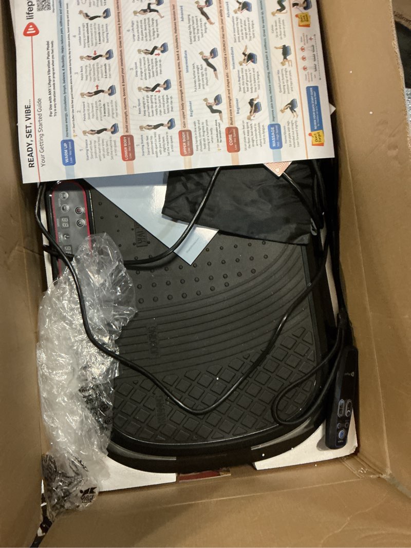 Condition photo showing As Is for lifepro waver vibration plate exercise machine – high-intensity vibration plate for lymphatic drainage – full-body workout vibrating platform with loop bands – fitness equipment for strength & toning black