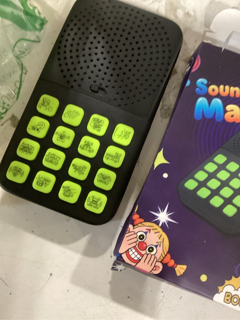 Condition photo showing New/Like New for rechargeable 2-in-1 separable magnetic sound effects machine,16 hilarious sounds,volume adjustment,prank gifts toys for boys girls,stocking stuffer for 6 7 8 9 10 11 12 13 year old boys toys gifts black
