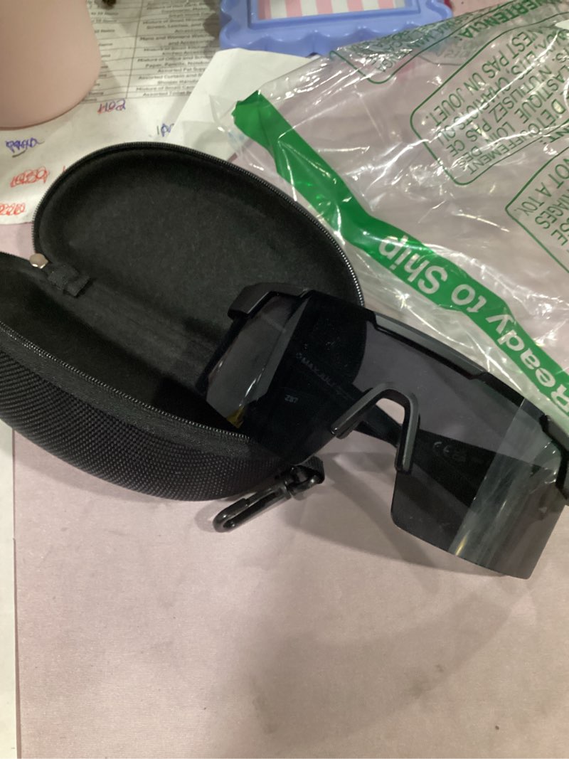 Condition photo showing Good Condition for maxjuli xl z87 sunglasses for big wide heads men tr90 ultralight uv400 protection work glasses z8225 black/grey