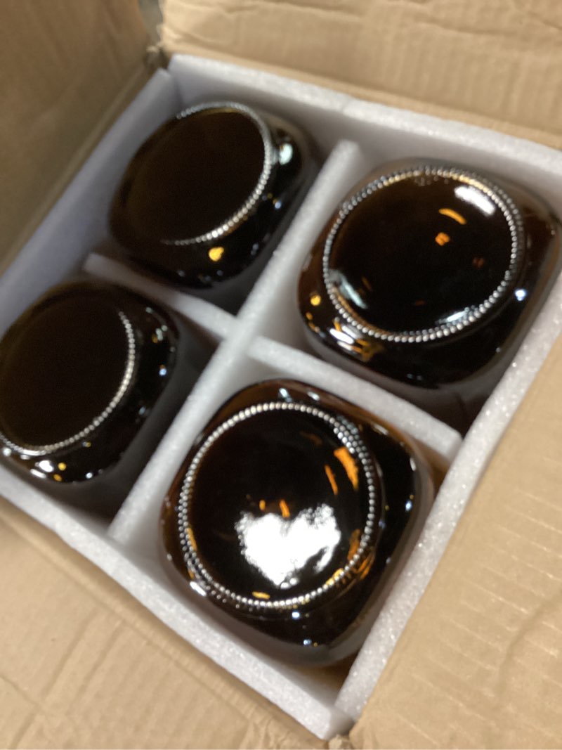 Condition photo showing Good Condition for norme 4 pack 78oz amber airtight glass jars with lids, square food storage container airtight food wire clip fastening for sauerkraut flour kitchen sugar cereal kitchen canning pickling mason jars 4 square 78 oz