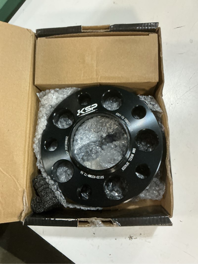 Condition photo showing Good Condition for ksp hubcentric wheel spacers 5x120mm, 20mm thread pitch m12x1.5 hub bore 72.56mm forged spacers for e82, e88 e36 e30 e90, e91, e92, e93 e28, e34 e23, e32, w38 e31, 2 years support (5 lug) 20mm + 10pcs m12x1.5 bolts